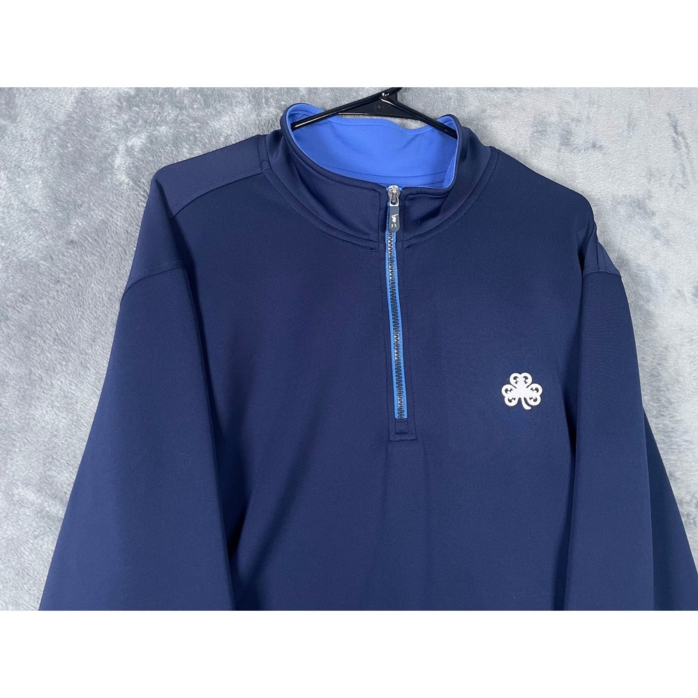 Fairwayy & Greene F&G Tech Mens XXL Navy Blue Quarter Zip Golf Pullover Shamrock